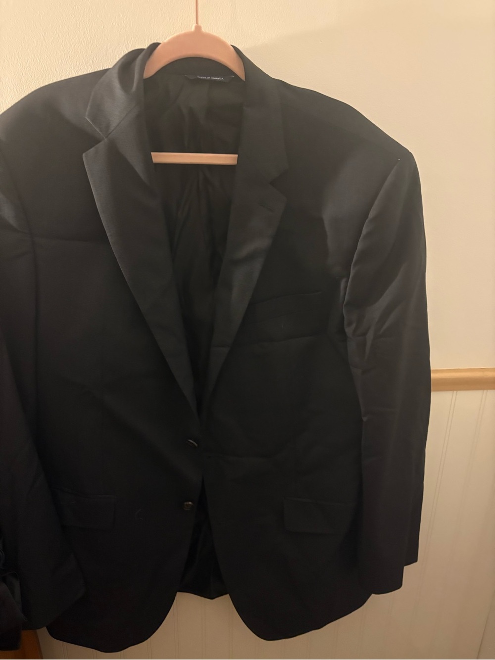 Ralph Ralph Lauren Mens Black 100% Wool Blazer Sport Coat Made Canada